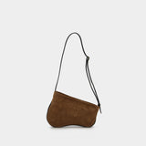 Mini Curve Hobo Bag - Manu Atelier - Mocha/Black - Leather