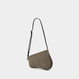 Mini Curve Hobo Bag - Manu Atelier - Grey/Black - Denim
