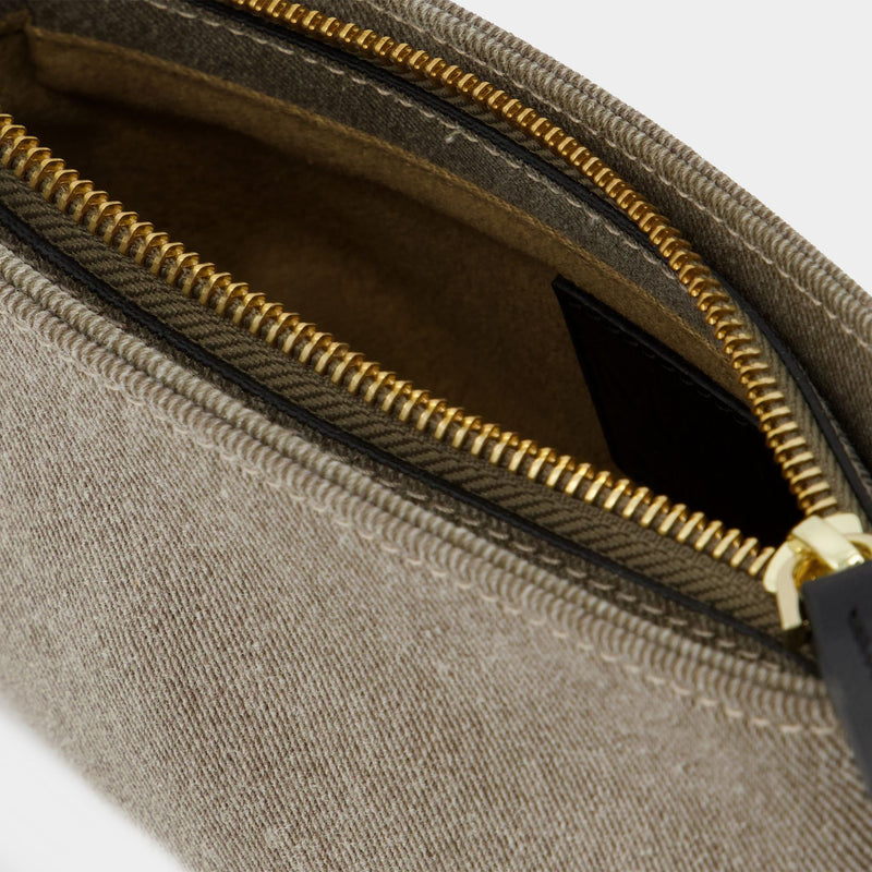 Mini Curve Hobo Bag - Manu Atelier - Grey/Black - Denim