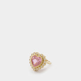 N-Dia Heart Ring 3, Pink/Gold Plated