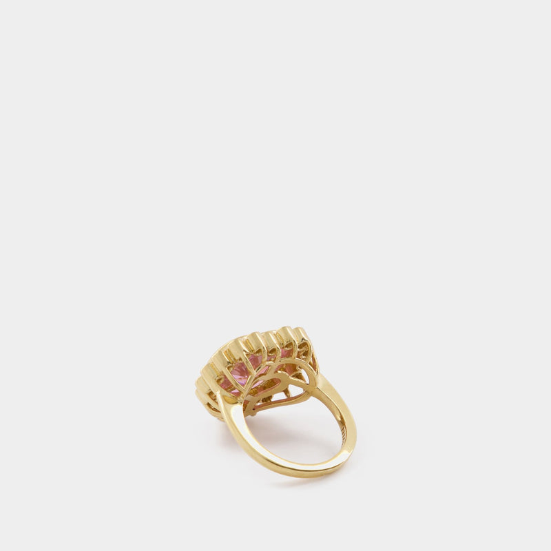 N-Dia Heart Ring 3, Pink/Gold Plated