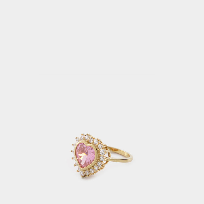 N-Dia Heart Ring 1, Rose/Gold Plated
