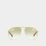 Sunglasses - Gucci - Gold/Green