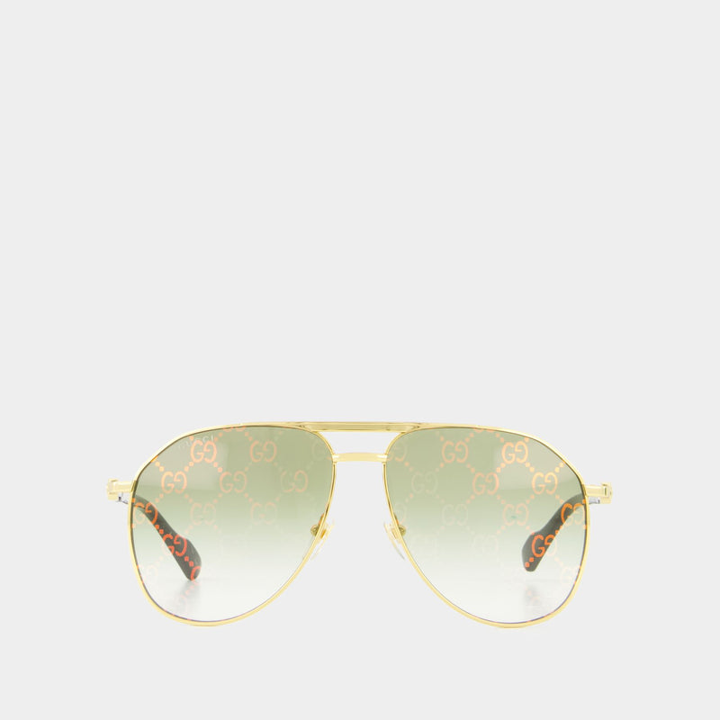 Sunglasses - Gucci - Gold/Green
