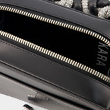 Crystal Phone Cord Camera Bag - Kara - Black - Leather