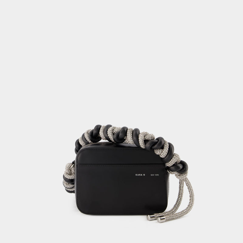 Crystal Phone Cord Camera Bag - Kara - Black - Leather