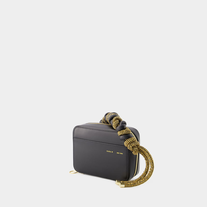 Phone Cord Bag - Kara - Leather - Black