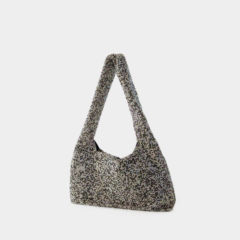 Crystal Mesh Armpit Bag - Kara - Polyster - Black Pixel