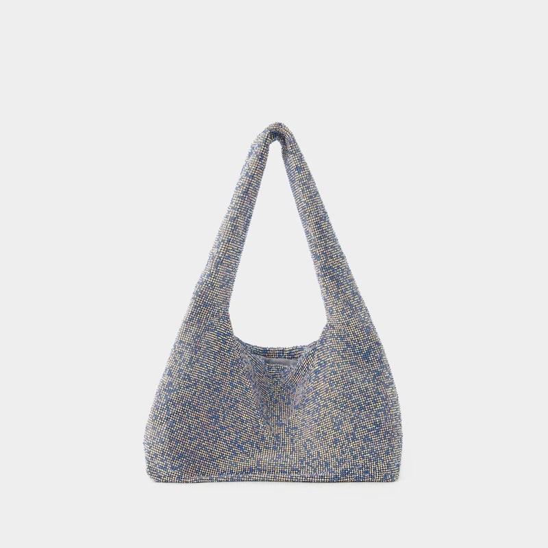 Crystal Mesh Armpit Bag - Kara - Polyester - Blue Pixel