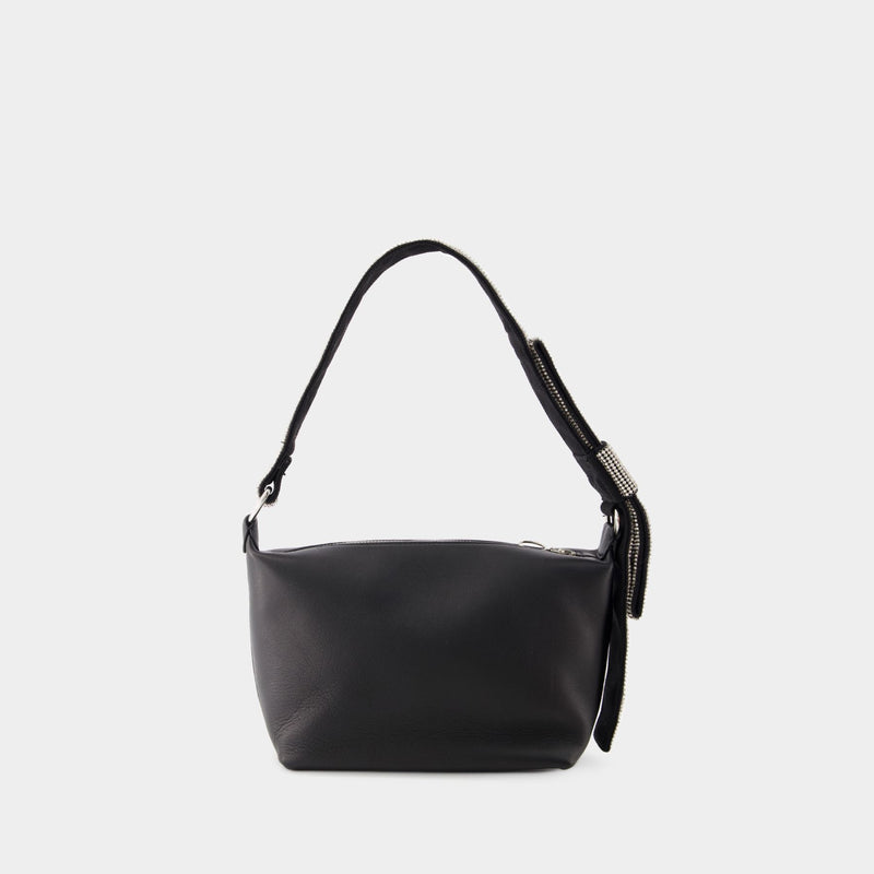 Hobo Bow Bag - Kara - Leather - Black