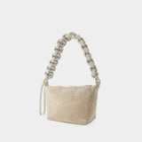 Crystal Mesh Cobra Pouch - Kara - Brass - Beige