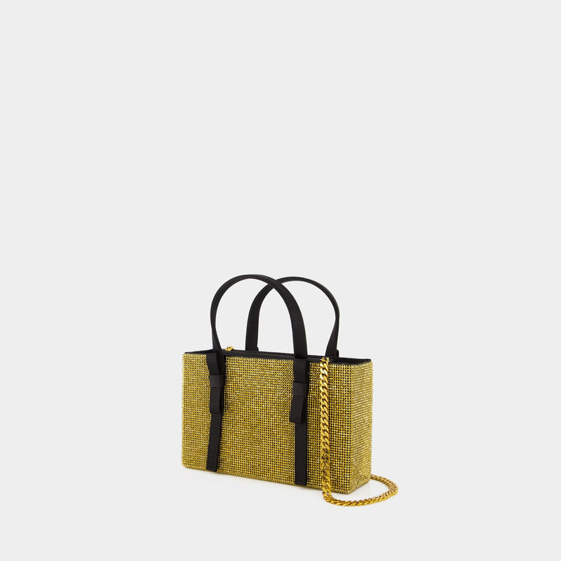 Bow Midi Shopper Bag - Kara - Mesh - Gold