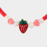Strawberry Necklace - Shourouk - Brass - Red