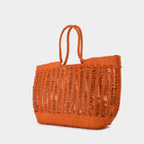 Windows Basket Bag in Orange Leather