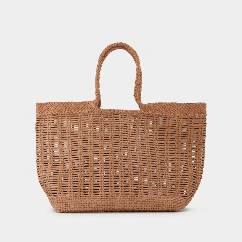 Windows Basket Bag in Beige Leather