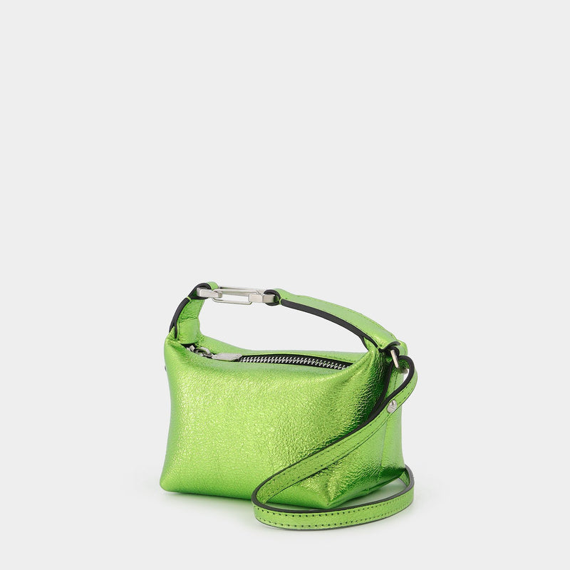 Tiny Moon Bag in Green Leather