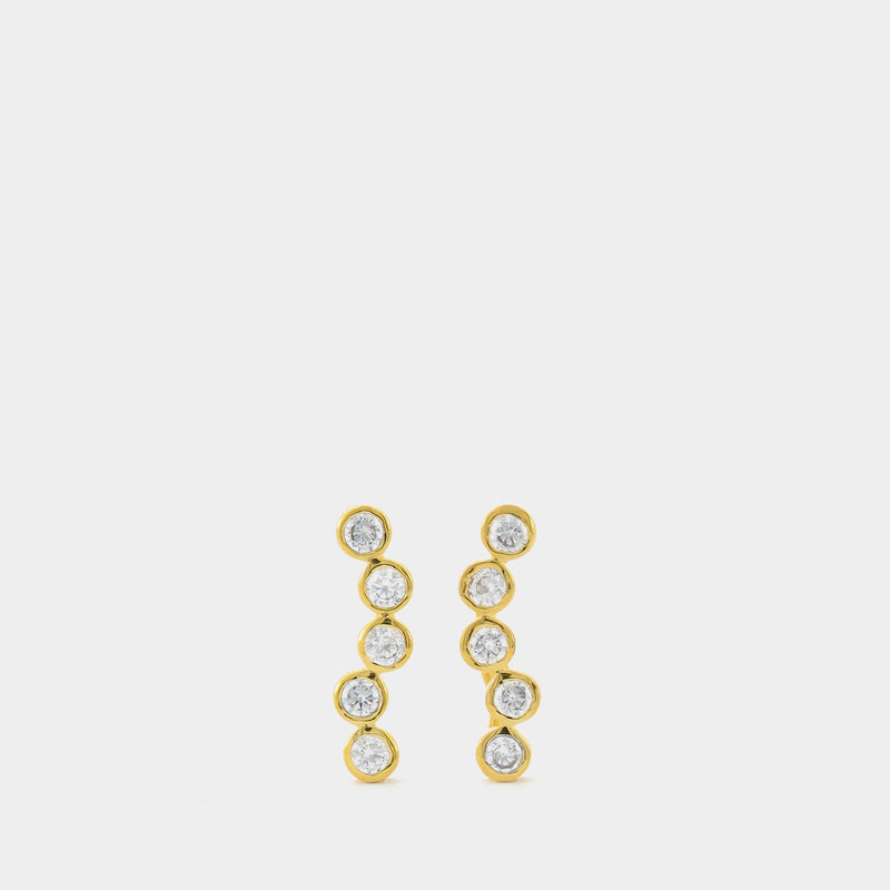 D Lu Earrings Gold-plated with Zirconiums