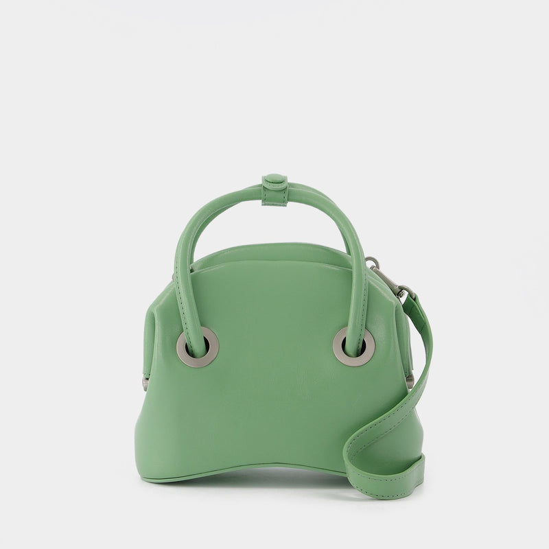 Circle Brot Bag in Green Leather