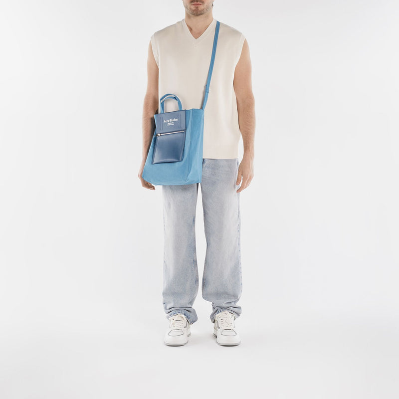 “Acne Studios” Baker Out トートBAG Blue Tote Bag - Acne Studios - Blue Poudré/Blue - Leather