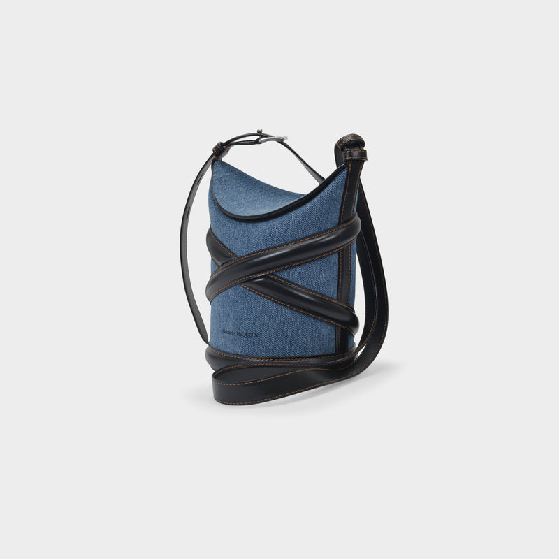 Alexander McQueen The Curve Denim Bucket Bag - Blue for Women