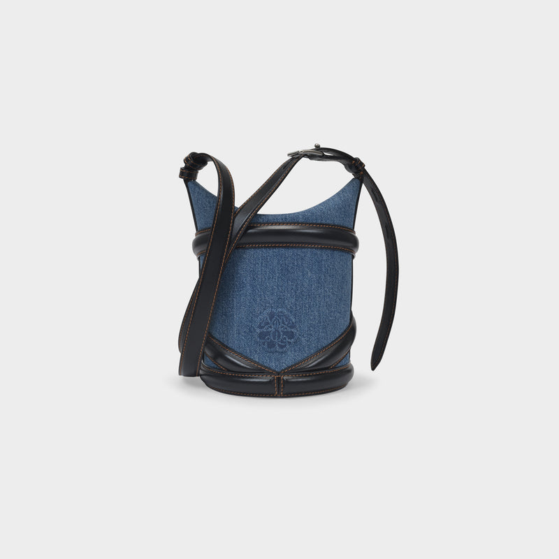 Alexander McQueen The Curve Denim Bucket Bag - Blue for Women