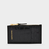 Small Zip Pouch W/Cc Wallet - Alexander Mcqueen - Black - Leather