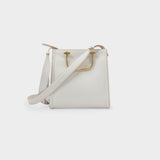 The Short Story Bag in Beige Leather