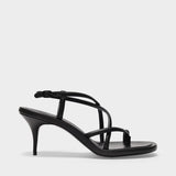 Upper and So Sandals in Black Leather