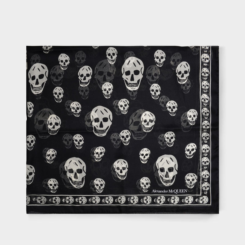 Alexander McQueen Skull Printed Silk Scarf