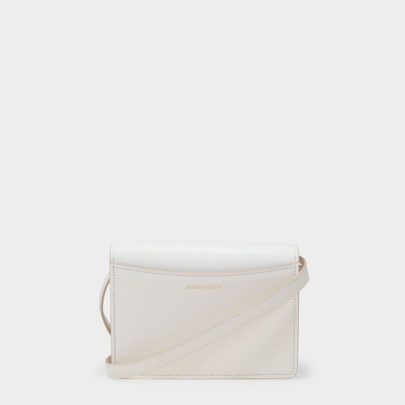 Four Ring Satchel in White Leather