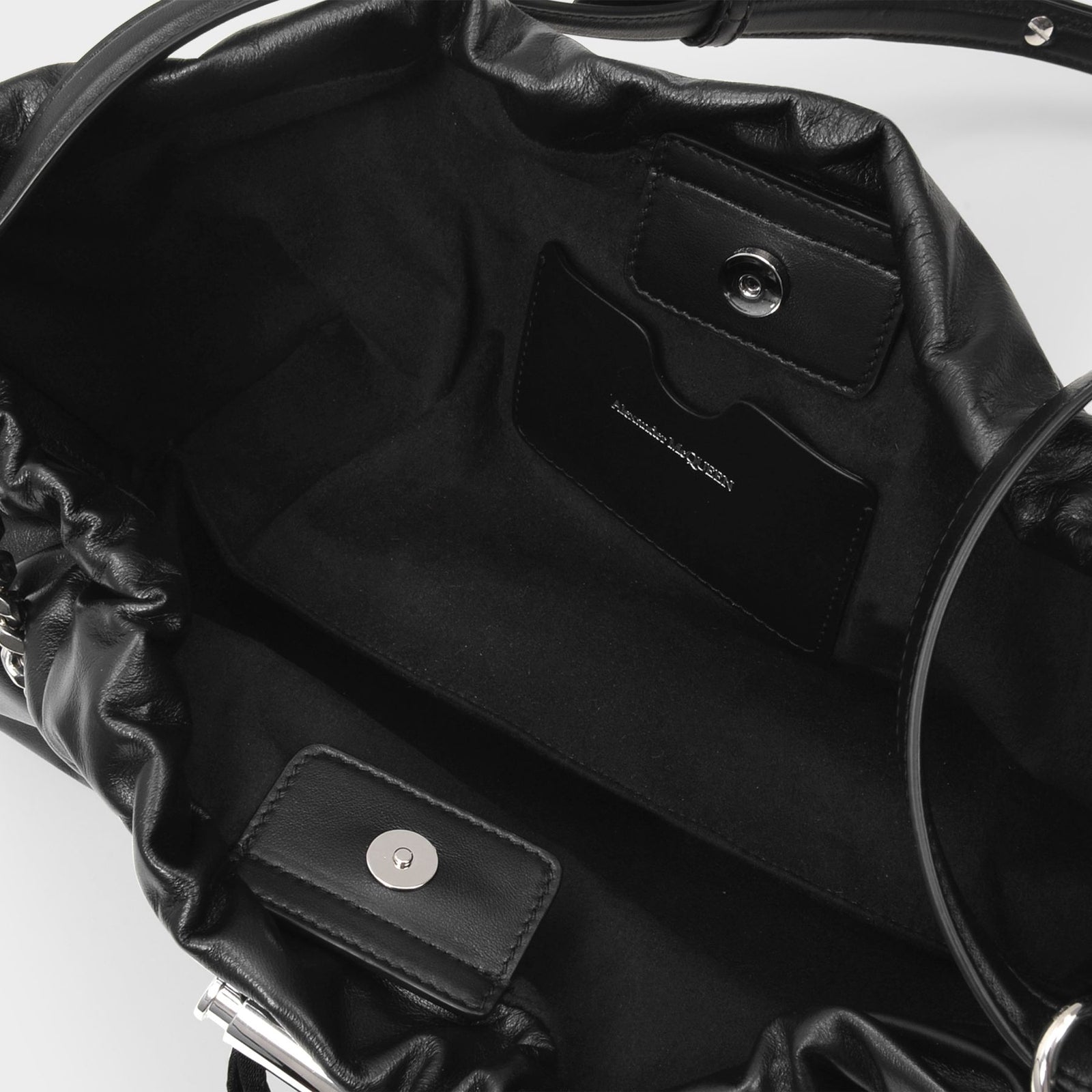 Mini Bundle Bag in Black Leather Mini Bundle Bag in Black Leather