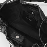 Mini Bundle Bag in Black Leather