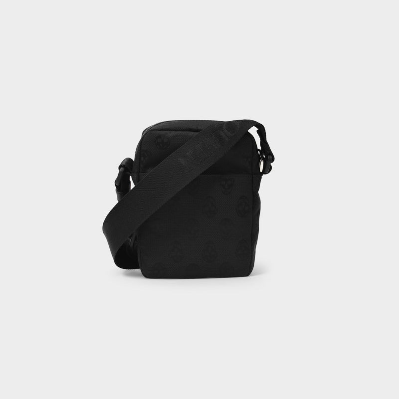 Mini Messenger Bag in Black Canvas