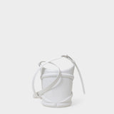 The Curve Small Bag in White Leather