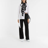 Skull Scarf in Black and Ivory Modal and Silk