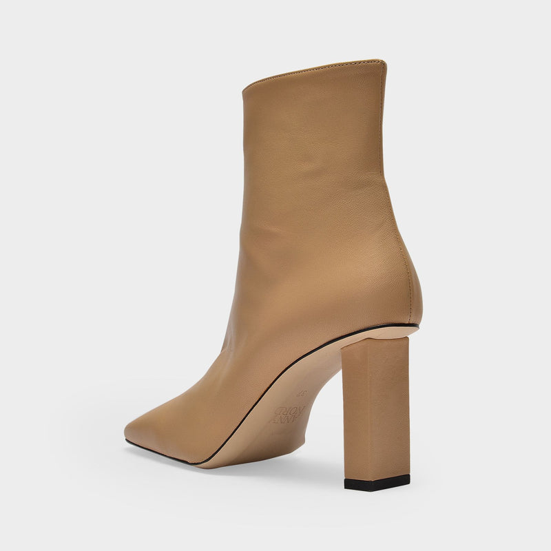 Joan Le Carré Ankle Boots in Light Sand Leather