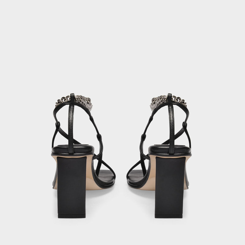 Shake The Chains Sandals in Black Leather