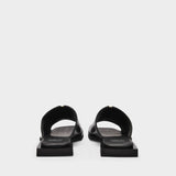 Trigonometry Sandals in Black and Vanilla Combo Leather