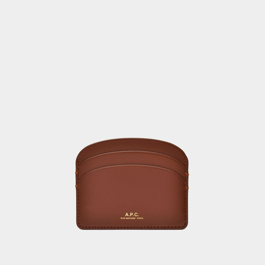 Demi-Lune Card Holder - A.P.C. - Hazelnut - Leather