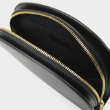 Demi-Lune Clutch in Black Leather