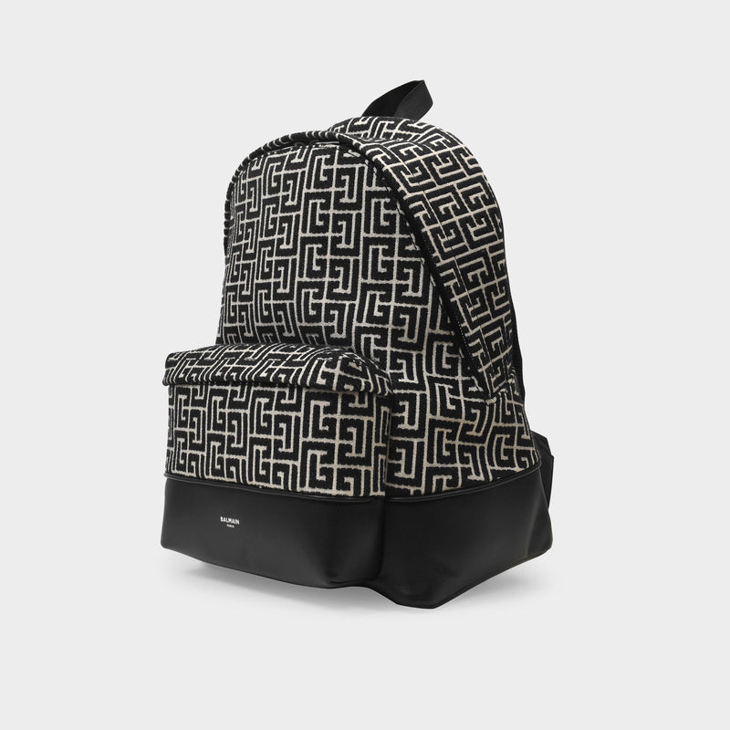 Balmain - Backpack with Jacquard Monogram
