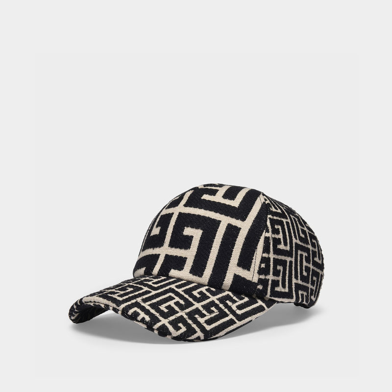 Monogram Jacquard Cap Gfe Ivoire/Noir Hats