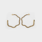 Tao Hoop Earrings in Gold Metal