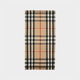 Half Mega Scarf in Beige Check Cachemire