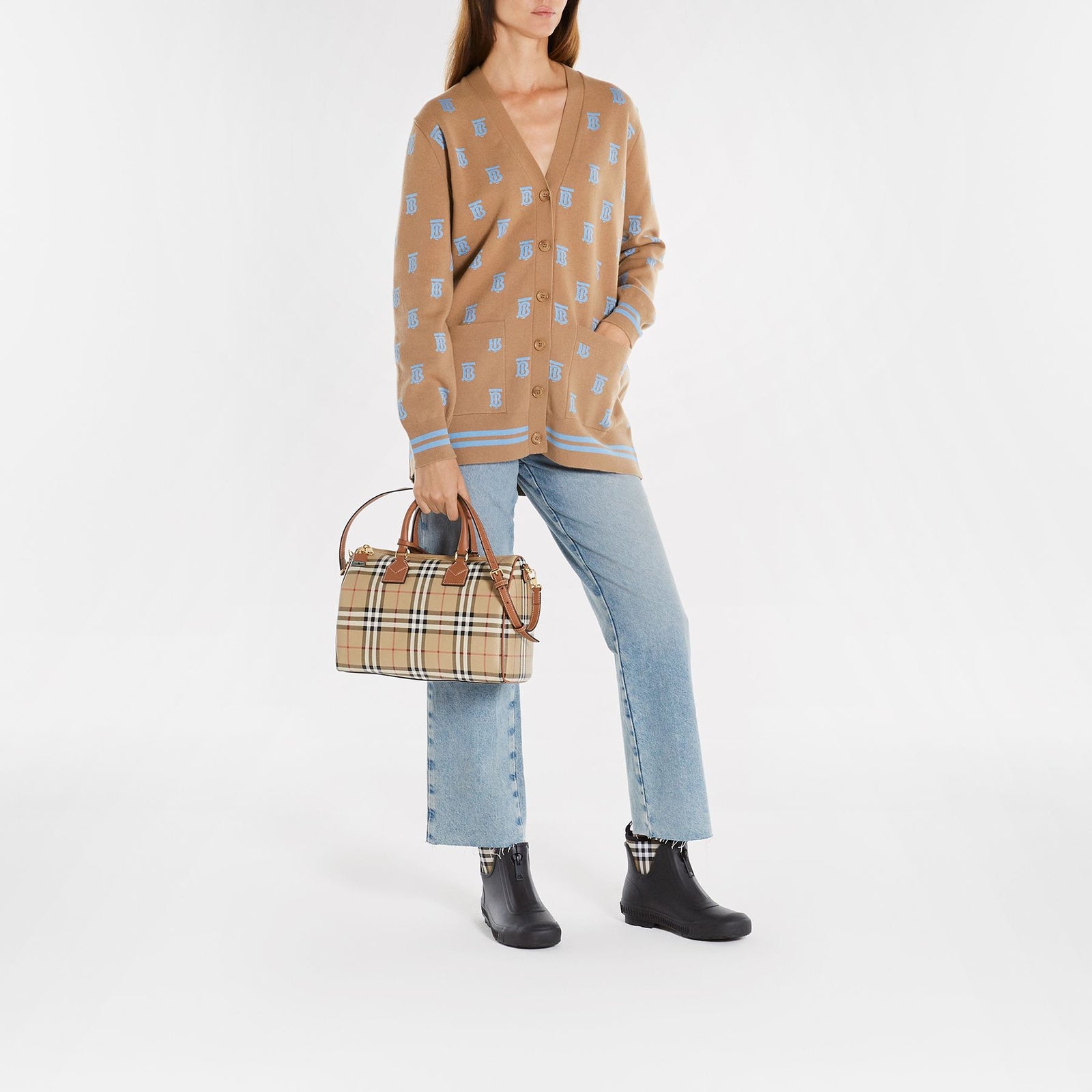 【関税＆送料込み】Burberry 'Bowling' Beige Leather Bag Bowling Bag - Burberry - Leather - Beige