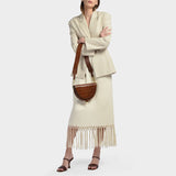Saddle Hobo Bag - Chylak - Caramel Glossy  - Croc Embossed Leather