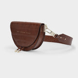 Saddle Hobo Bag - Chylak - Caramel Glossy  - Croc Embossed Leather