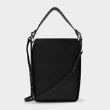 Tote N-S S in Black Grained Leather