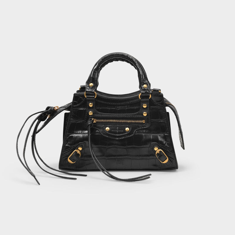 Neo Classic City Mini Bag in Black Crocodile Embossed Leather #24 Neo Classic City Mini Bag in Black Crocodile Embossed Leather