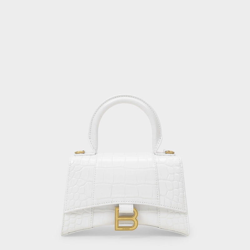 Hourglass Xs Bag - Balenciaga - White - Leather